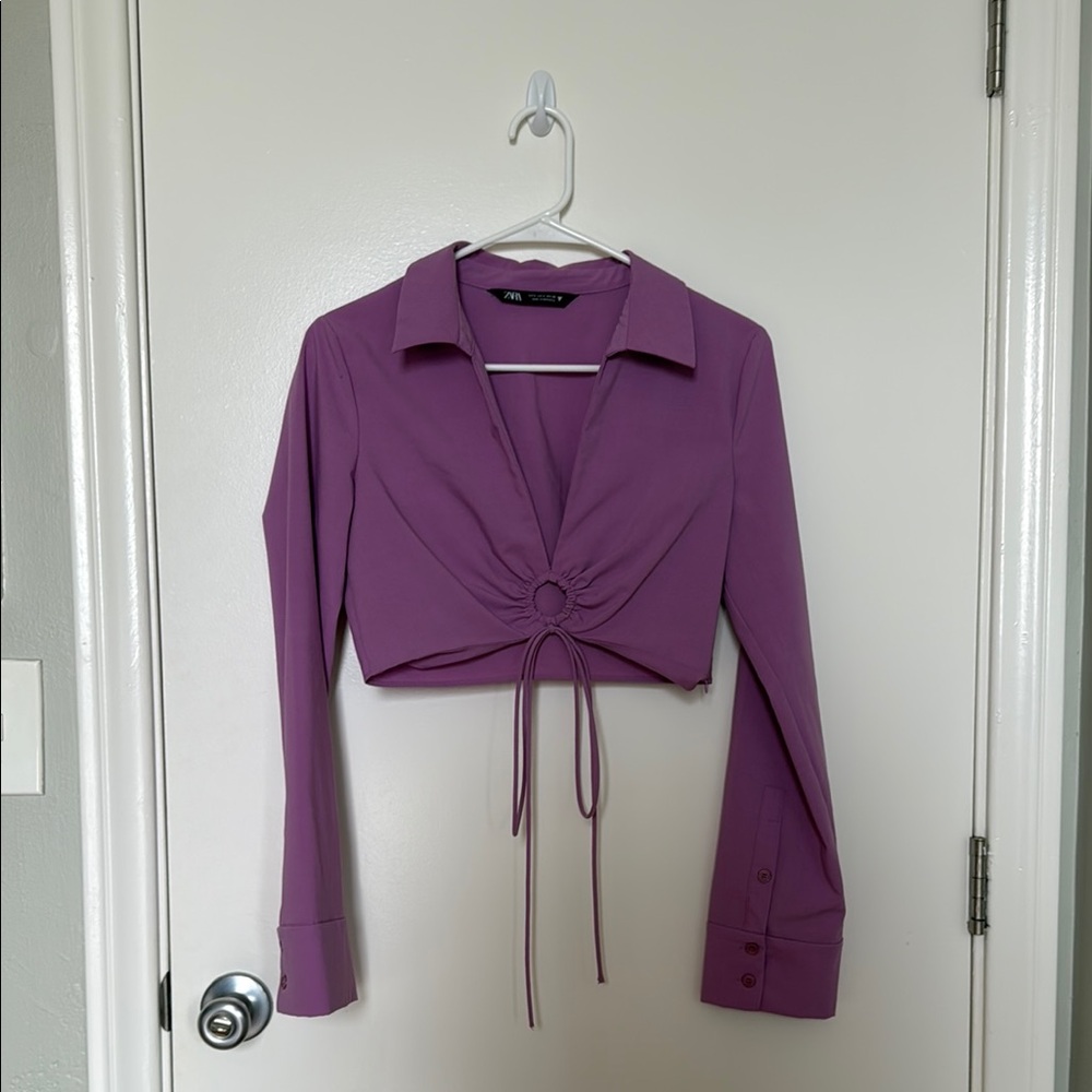Zara Purple Women's Crop Top - Office Siren